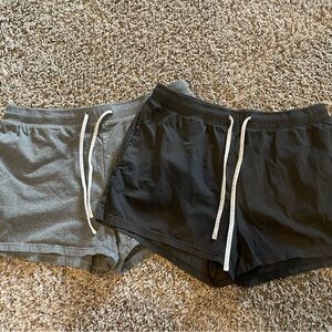 Casual Drawstring Lounge Shorts - Black & Gray